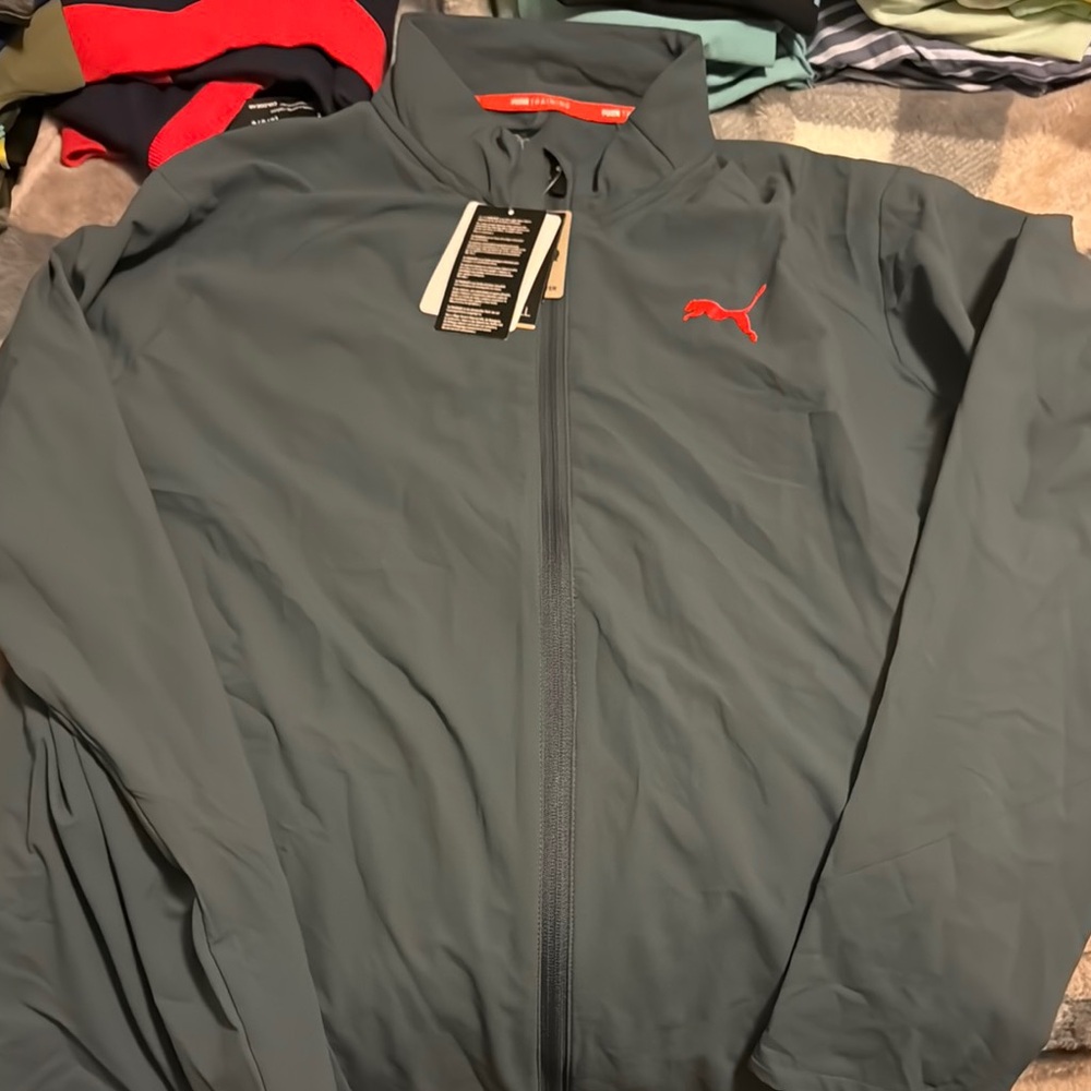 Puma Gray Windbreaker Training Jacket